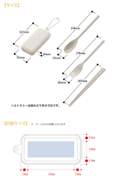 麦わら入りカトラリーセット（ミニ）サイズ